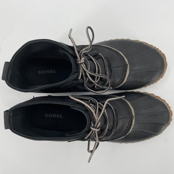 Sorel Out N About Womens Black Duck Boots Leather Waterproof NL2133-012 Size 8 - Picture 7 of 15